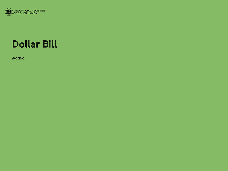 #85BB65 - Dollar Bill color image