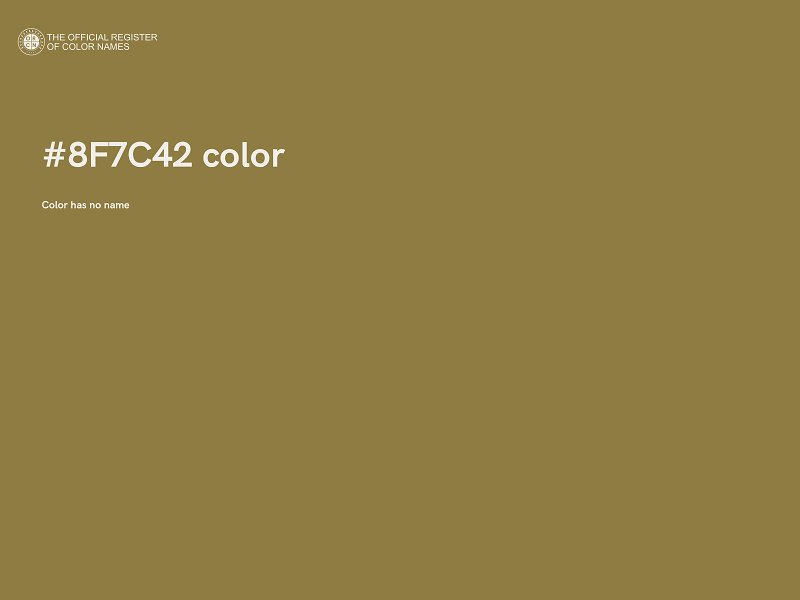 #8F7C42 color image