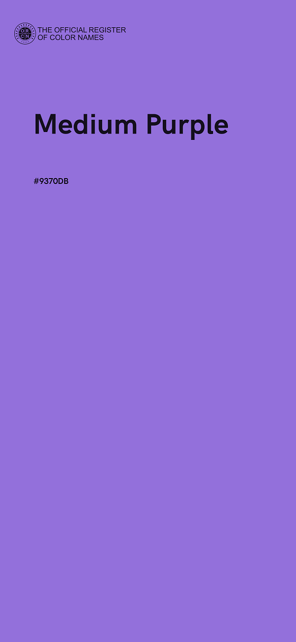 #9370DB - Medium Purple color image