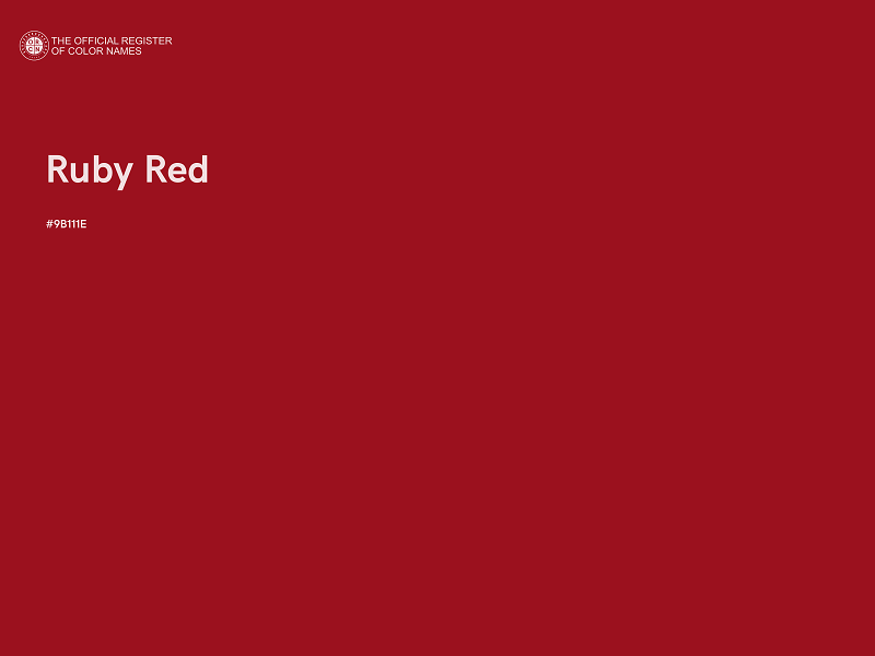 #9B111E - Ruby Red color image
