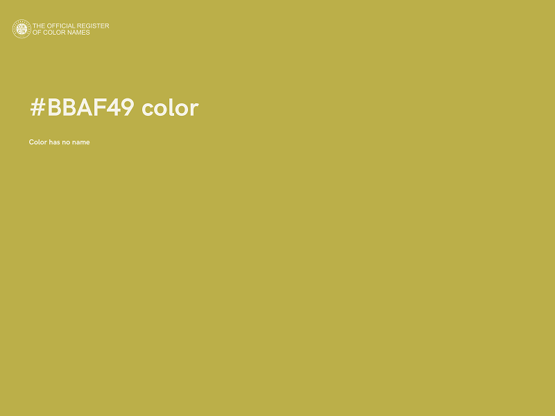 #BBAF49 color image