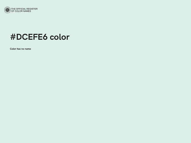 #DCEFE6 color image