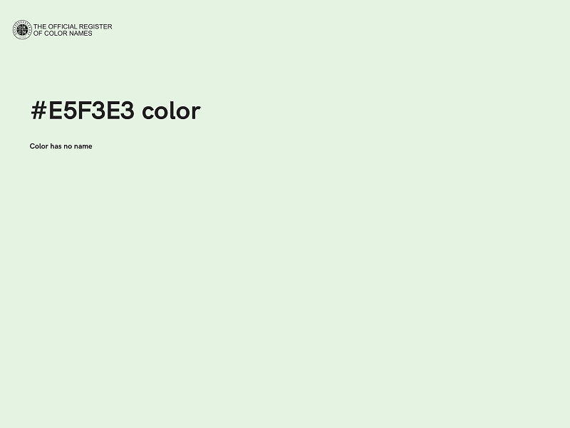 #E5F3E3 color image