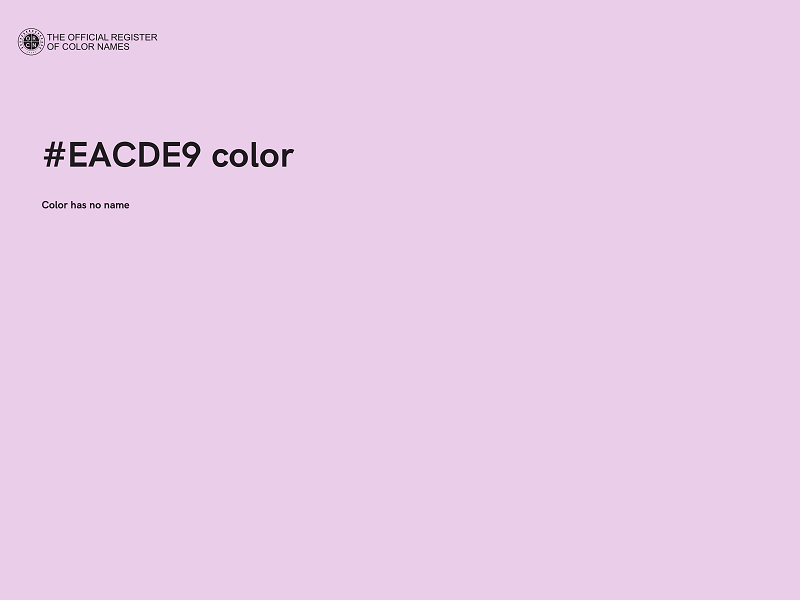 #EACDE9 color image
