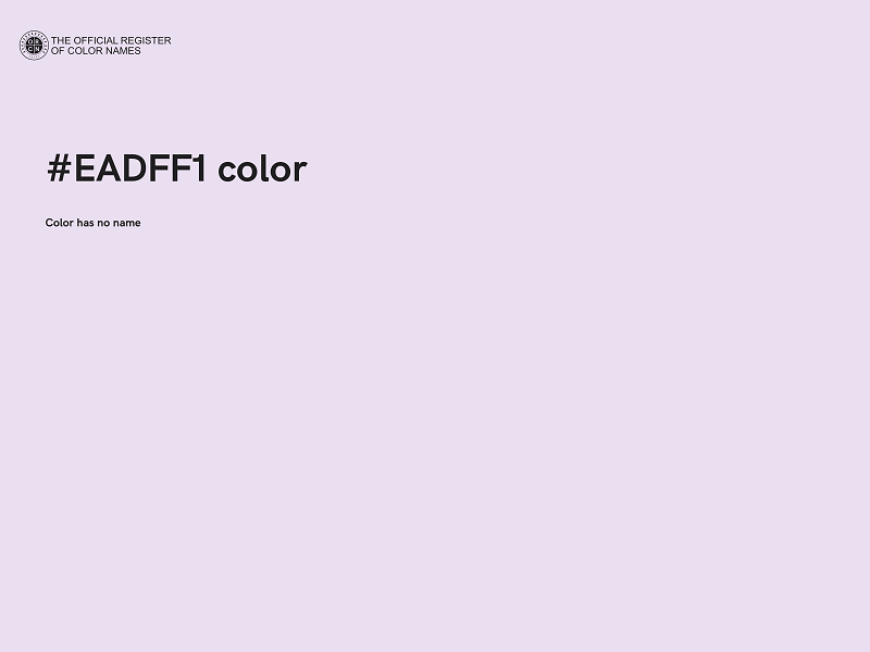 #EADFF1 color image