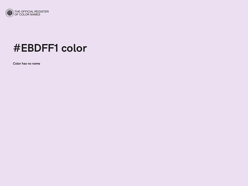 #EBDFF1 color image